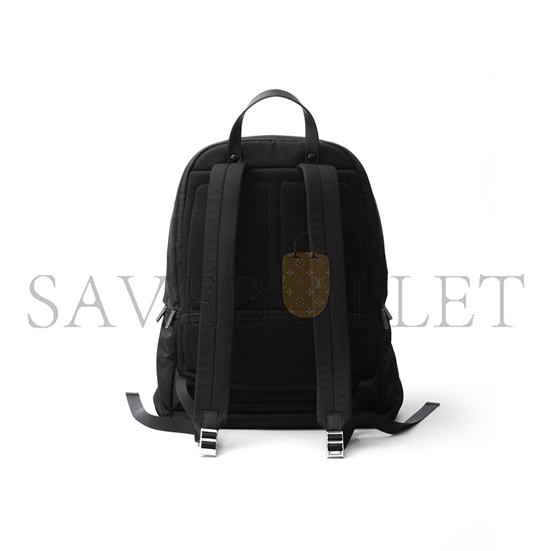 Pra*a re-nylon and saffiano leather backpack 2vz048 (43.5*31*20cm)